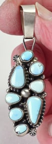 Navajo Sterling Silver Golden Hills Turquoise Nugget Pendant