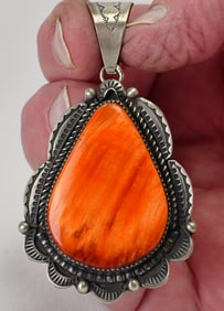 Juanita Long Sterling Silver Large Spiny Oyster Pendant