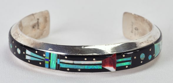 Gilbert Smith Sterling Multi-Stone Micro Inlay Shooting Star Cuff