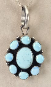 Travis Jensen Sterling Silver Golden Hills Turquoise Pendant