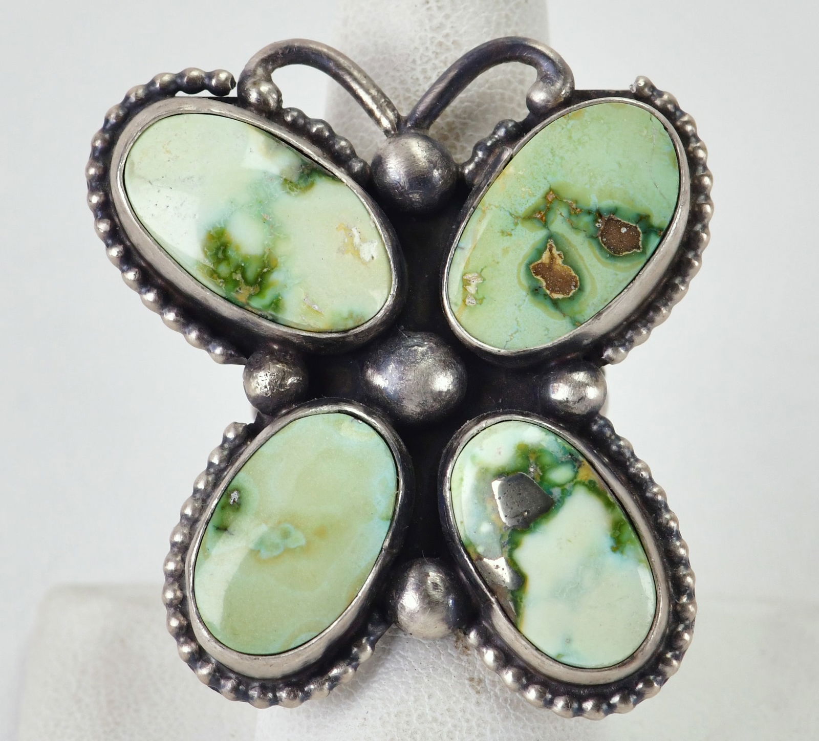 Travis Jensen Sterling Silver Palomino Turquoise Butterfly Ring (1 of 4)