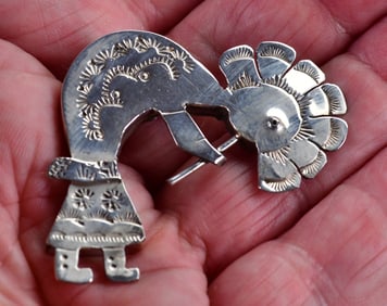 Native American Sterling Silver Kokopelli Pendant