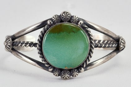 Robert Shakey Sterling Silver Royston Turquoise Cuff Bracelet