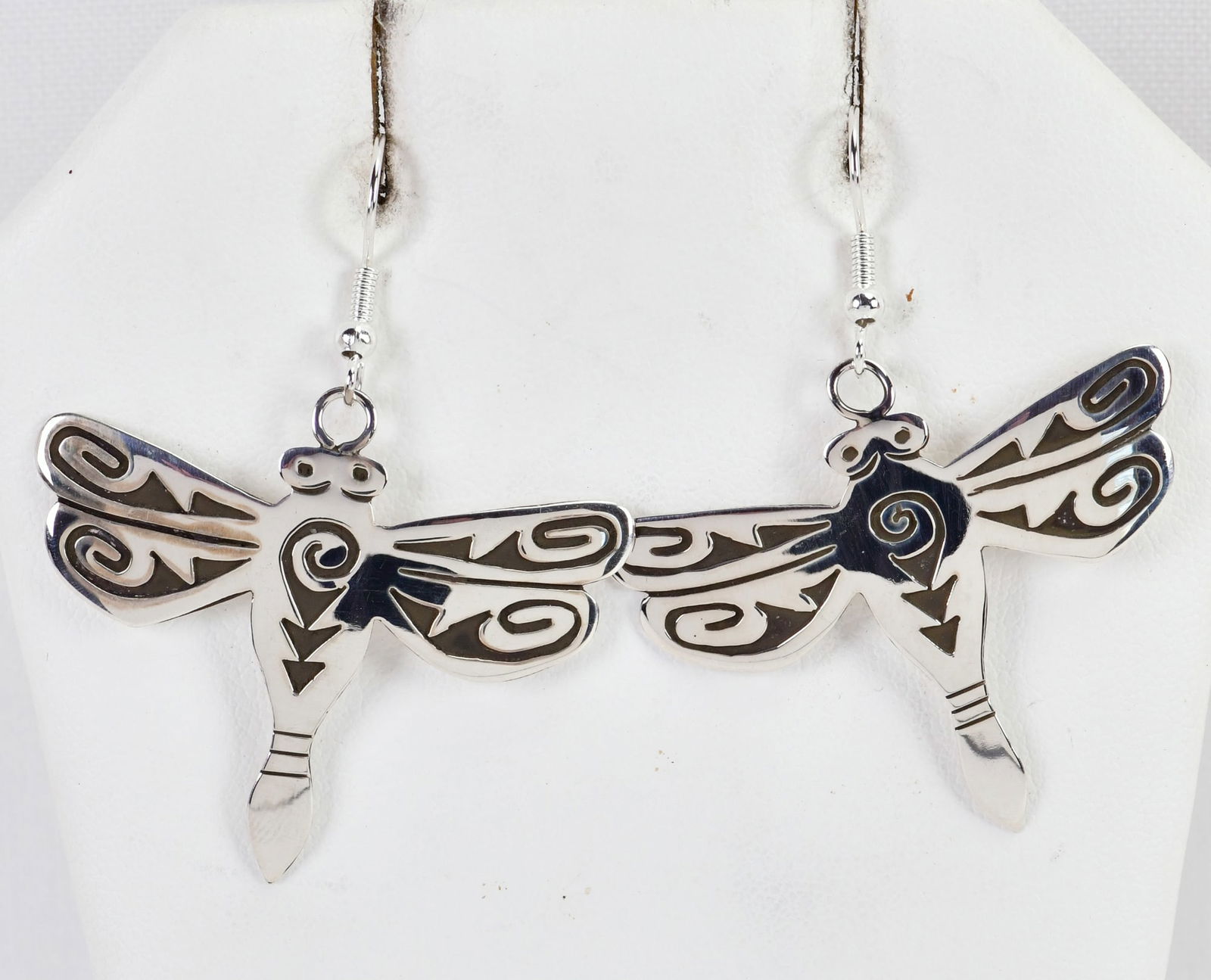 Native American Sterling Silver Dragonfly Earrings (1 of 4)