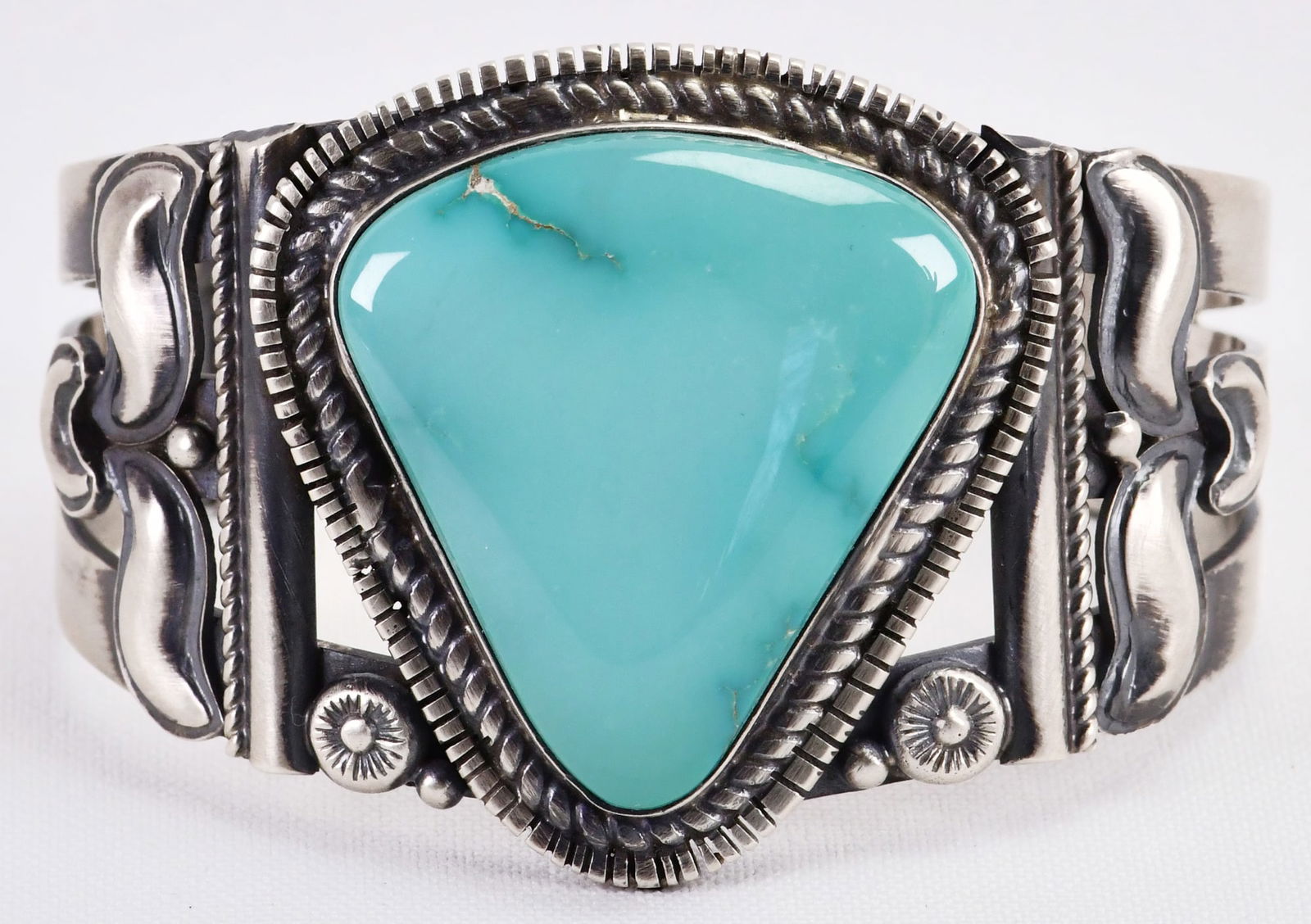 Tillie Jon Sterling Silver Damale Variscite Large Cuff Bracelet (1 of 5)