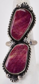 Native American Sterling Silver Purple Spiny Oyster Ring