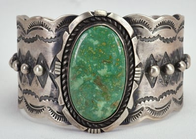 Chimney Butte Sterling Heavy Gauge Royston Turquoise Cuff Bracelet
