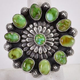 Tom Livingston, Sterling Silver Sonoran Gold Turquoise Ring