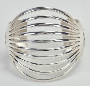 Native American Sterling Silver 10 Row Split Band Bracelet