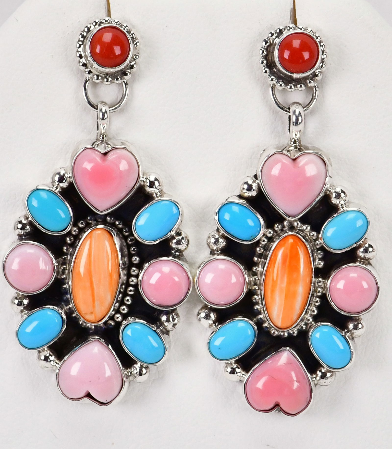 Sheila Becenti Sterling Silver Multi-Stone Dangle Earrings (1 of 3)