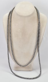 60 Inch Native American Navajo Pearl Long Bead Necklace