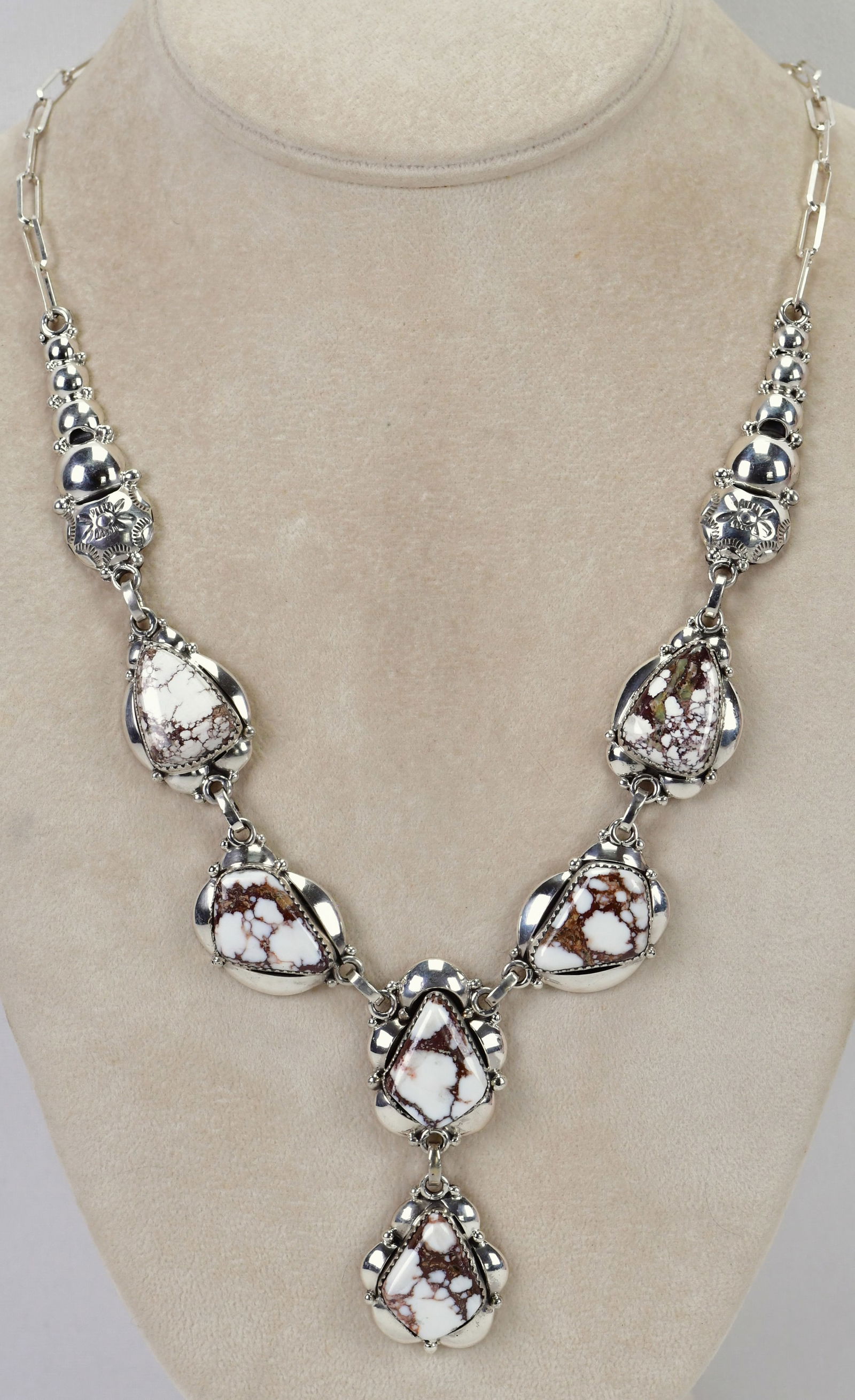 Clem Nalwood Sterling Silver Wild Horse Turquoise Pendant Drop Necklace (1 of 5)