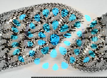Amazing Sleeping Beauty Turquoise Dome Cabochon Cuff by Nora Tsosie