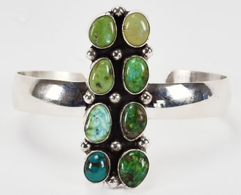 Danny Henio Sterling Silver Sonoran Gold Turquoise Nugget Bracelet