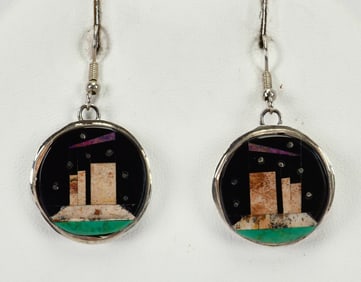 Gilbert Smith Sterling Silver Multi-Stone Mesa Earrings