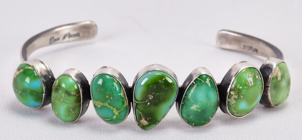 Tom Lewis Sterling Silver Sonoran Gold Turquoise Bracelet