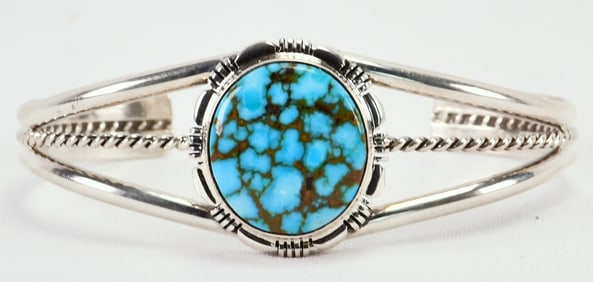 Native American Sterling Silver Water Web Cuff Bracelet