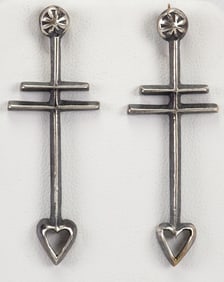 Aaron Anderson Sterling Silver Tufa Cast Dragonfly Earrings