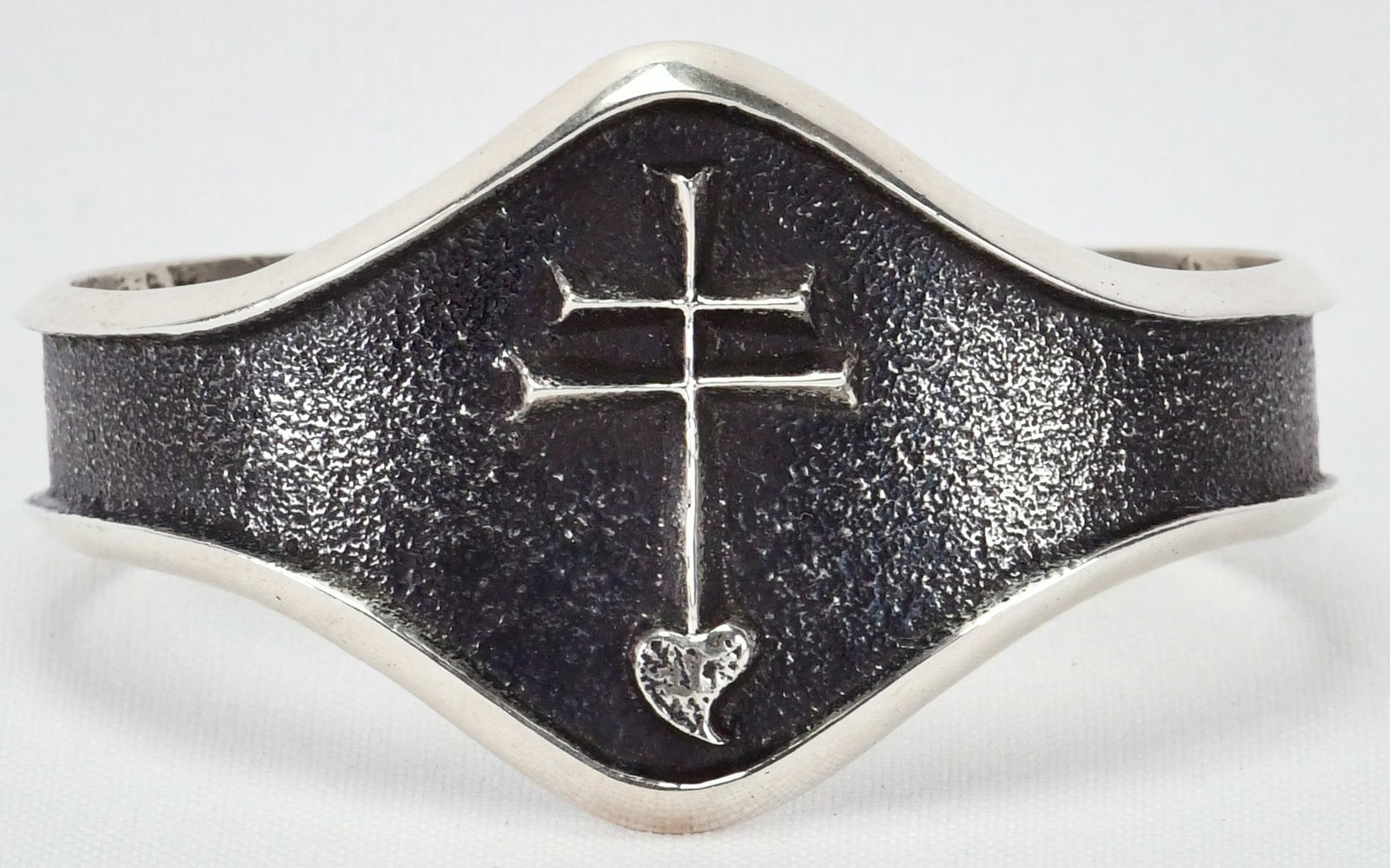 Aaron Anderson Sterling Silver Tufa Cast Dragonfly Cuff Bracelet (1 of 5)