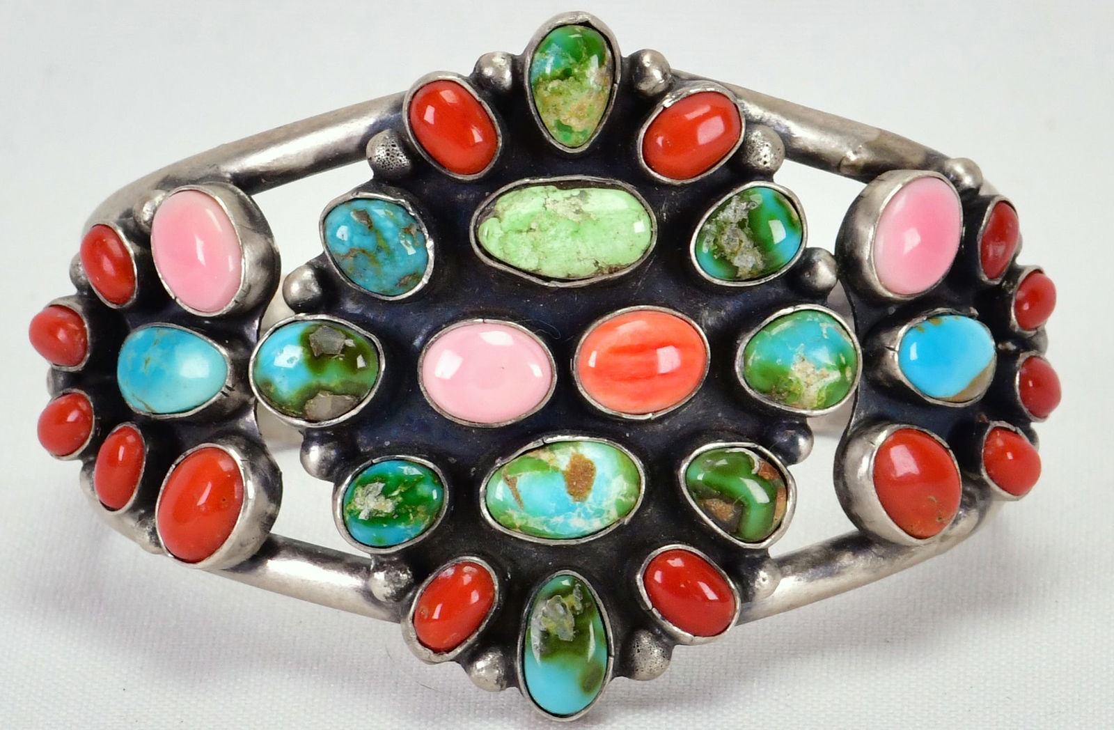 Bobby Johnson Sterling Silver Multi-Stone Cuff Bracelet (1 of 6)