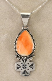 Navajo, C. Wylie Sterling Silver Spiny Oyster Pendant