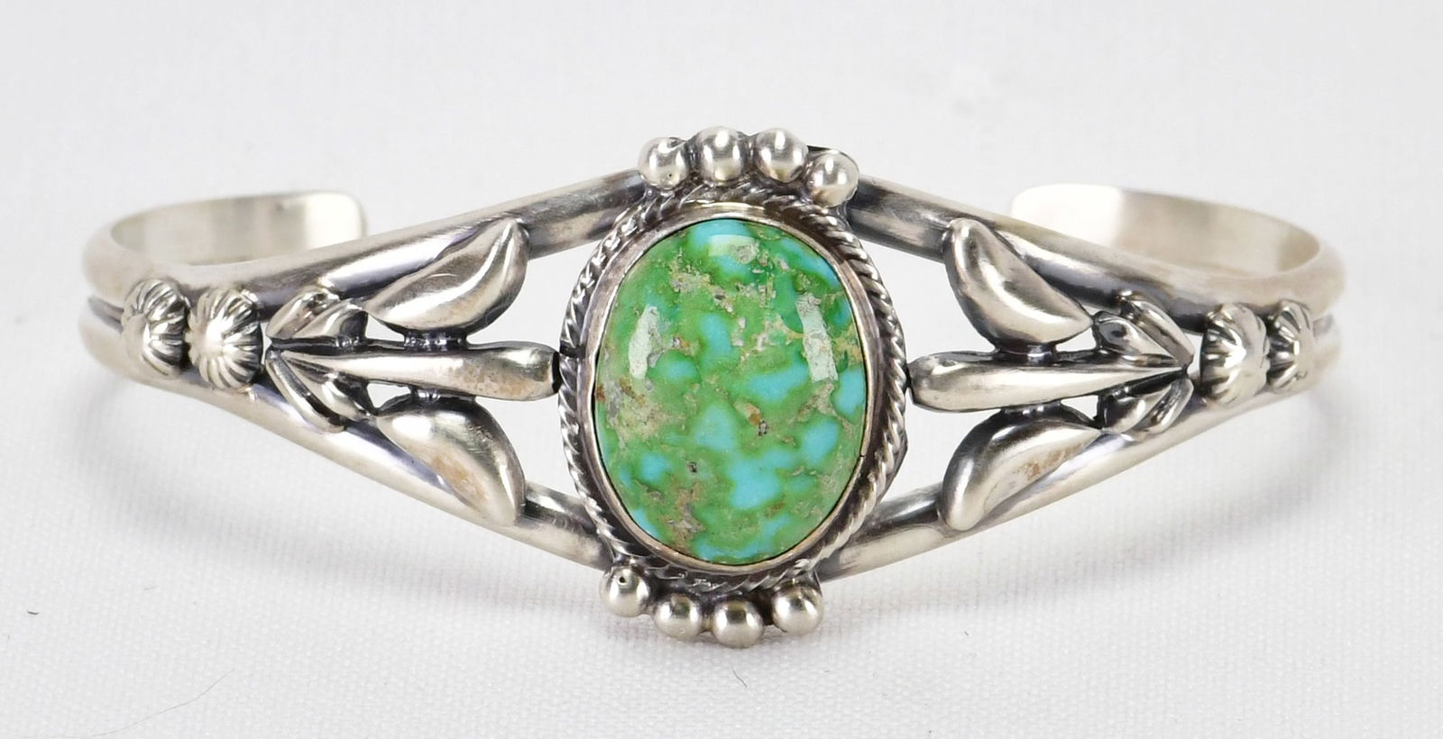 Native American Sterling Silver Nevada Turquoise Cuff Bracelet (1 of 5)