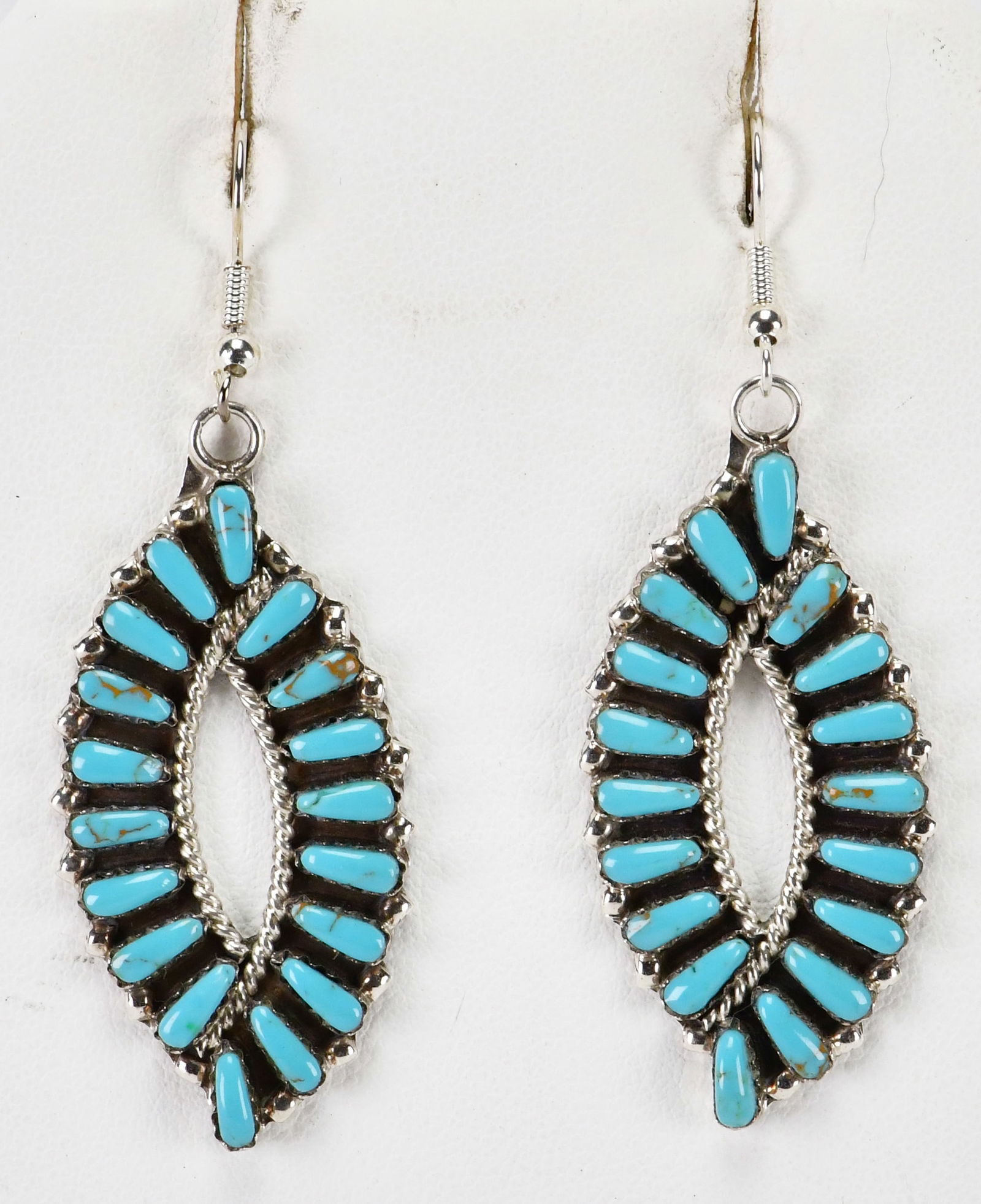 Tina Ben Sterling Silver Petit Point Block Turquoise Earrings (1 of 2)