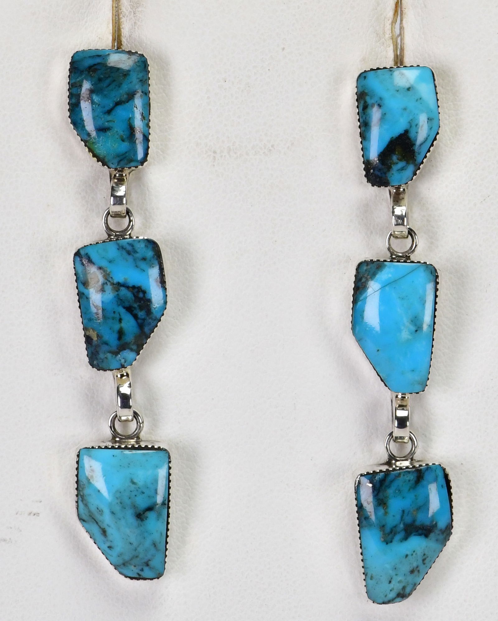 G. Yazzie Sterling Silver Stormy Mountain Turquoise Dangle Earrings (1 of 3)