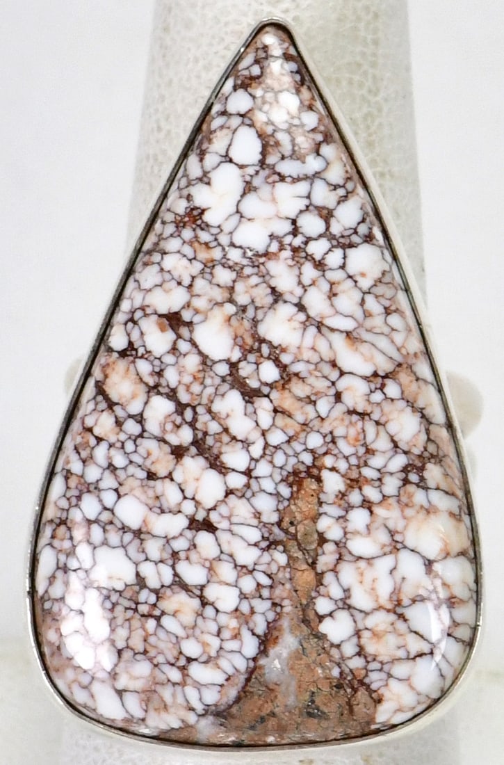 Native American Sterling Silver Wild Horse Turquoise Water Web Ring - Size 8 (1 of 4)