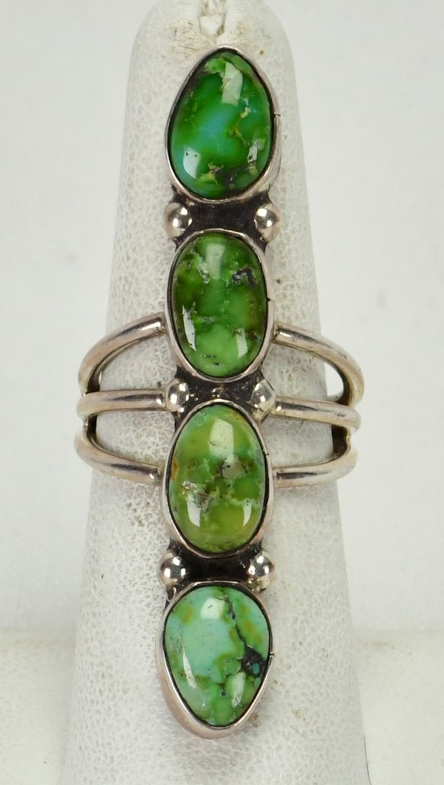 Marcella James Sterling Sonoran Gold Turquoise Ring - Size 7 (1 of 5)