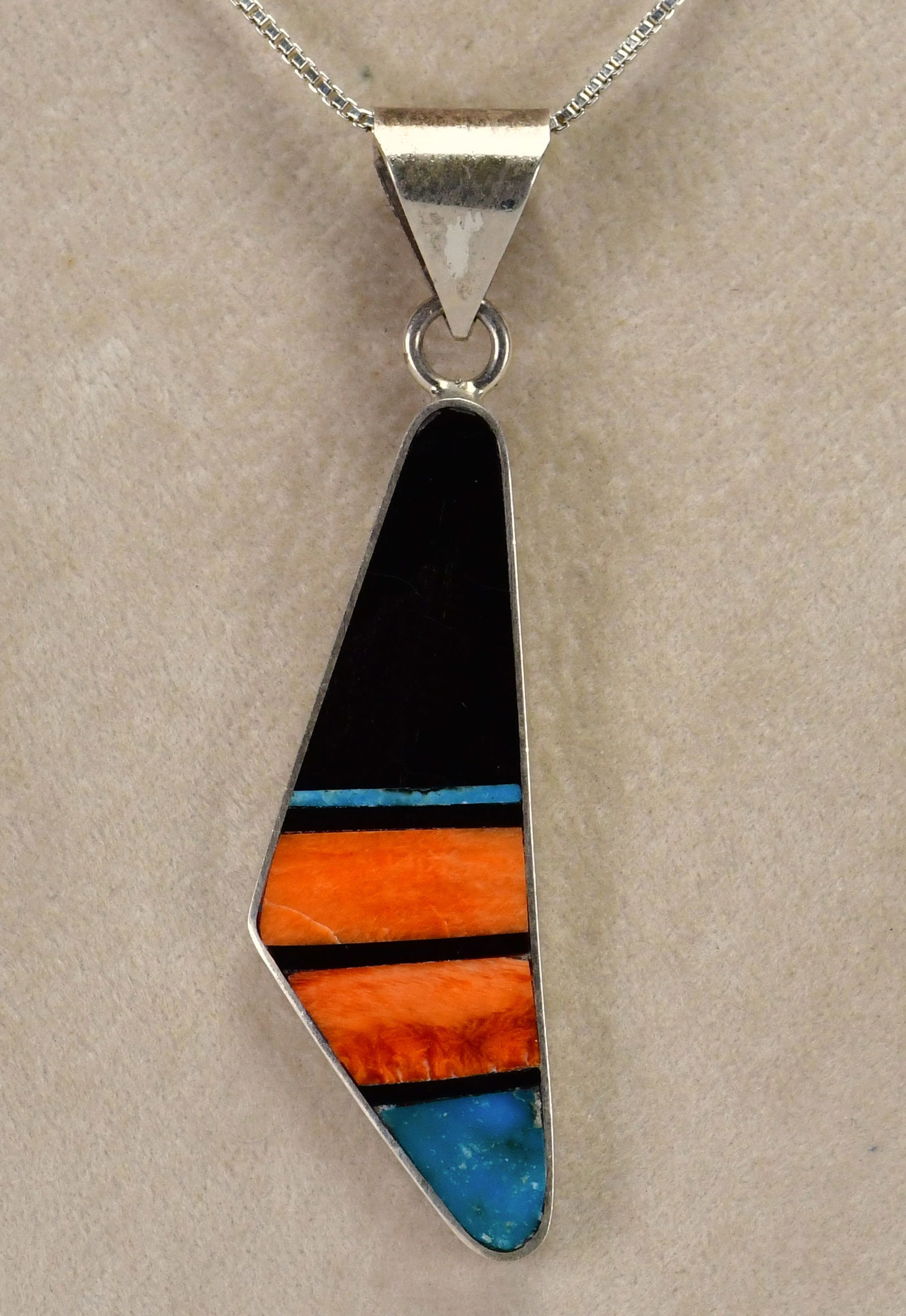 H. Smith Sterling Silver Multi-Stone Inlay Pendant (1 of 3)