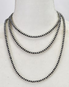 Navajo Pearl Long Necklace - 60" in Length W/5mm Beads