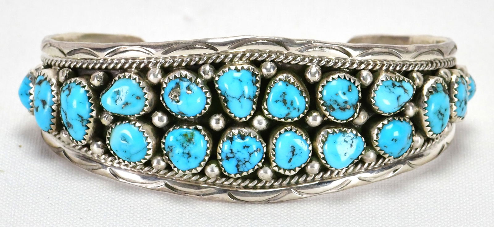 Anita Whitegoat Sterling Silver Kingman Turquoise Nugget Cuff (1 of 4)