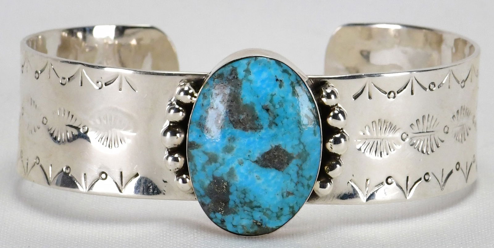 Native American Stormy Mountain Sterling Silver Oval Cuff (1 of 5)