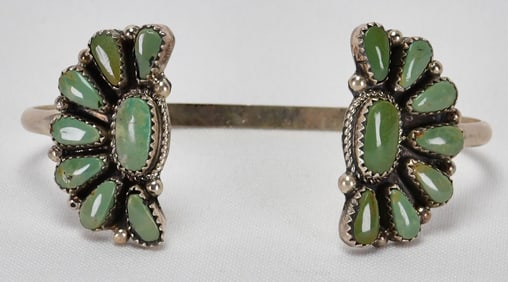 Alicia Wilson Sterling silver Kingman Turquoise Open Center Bracelet