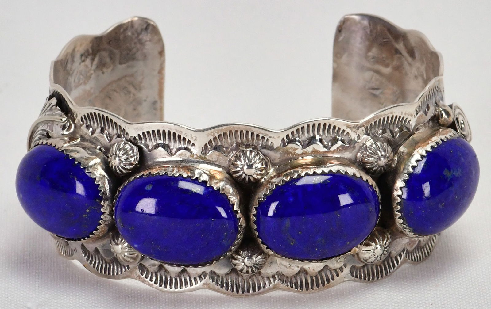 Mike Thomas, Jr. Sterling Silver Lapis Lazuli 4 Stone Cuff Bracelet (1 of 6)