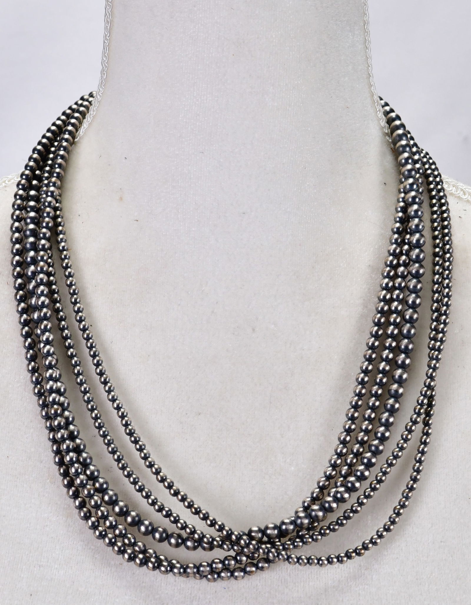 Native American 5 Strand Bench Bead Necklace - 24" Long (1 of 4)