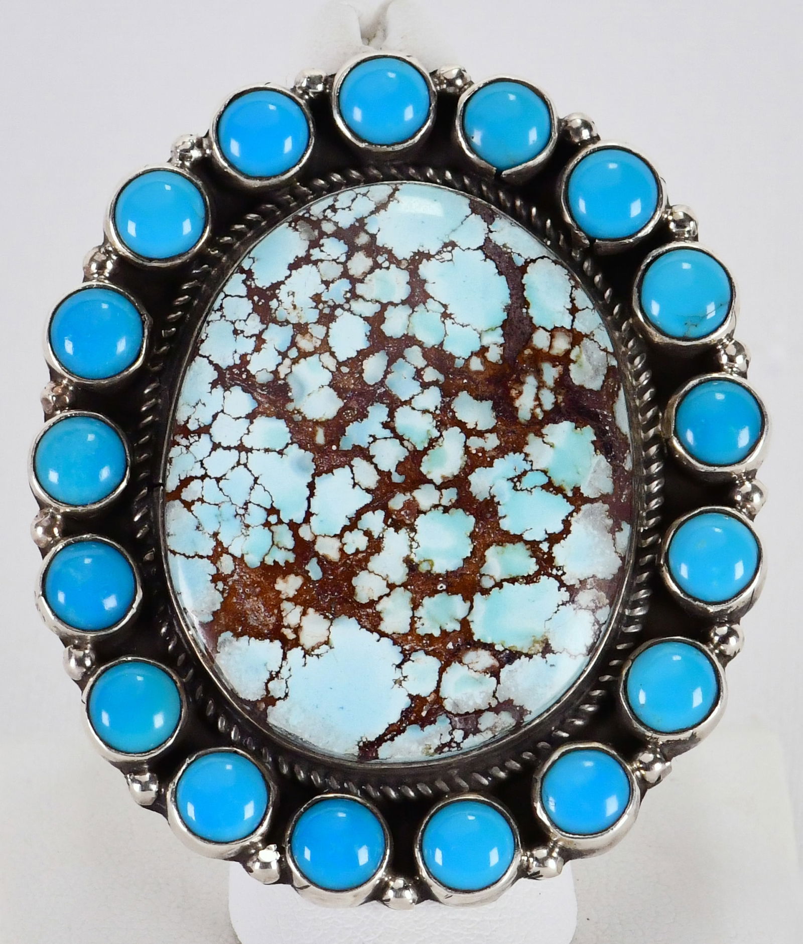 Geraldine James Large Golden Hills & Sleeping Beauty Turquoise Ring - Adjustable (1 of 4)