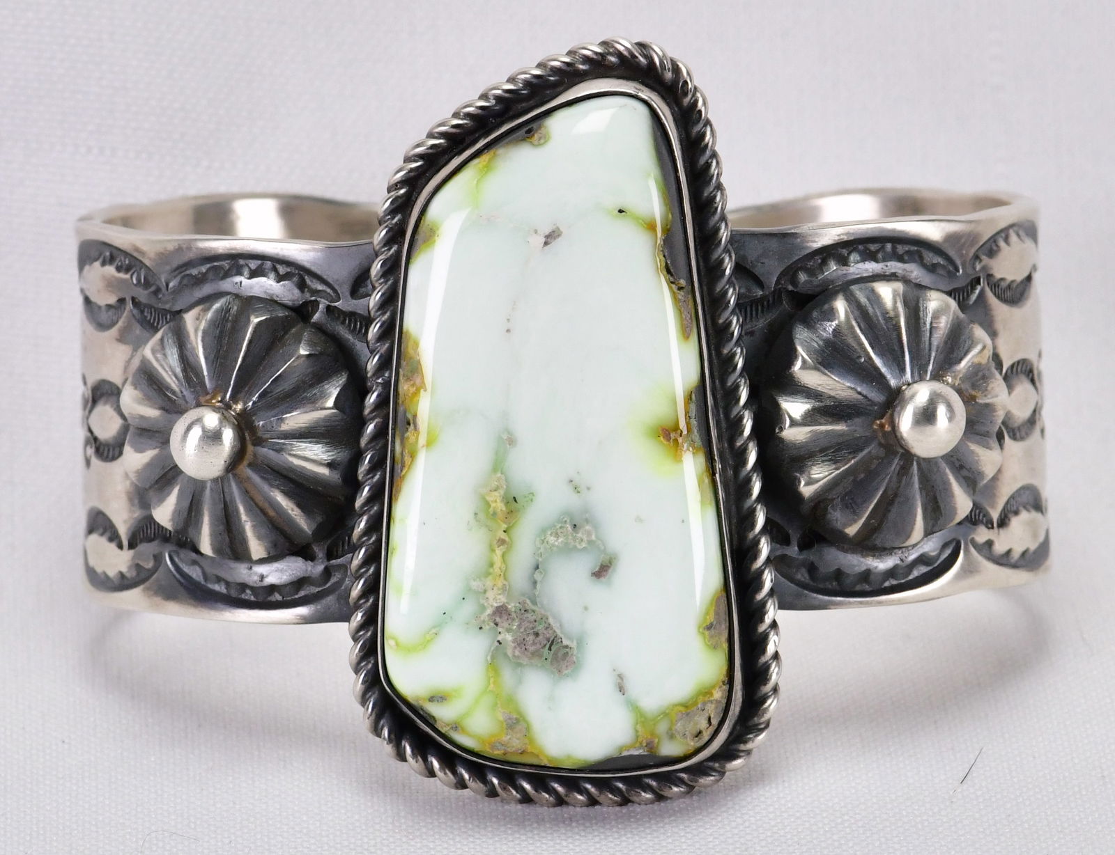 Native American Sterling Silver Palomino Turquoise Heavy Cuff Bracelet-147 Grams (1 of 5)