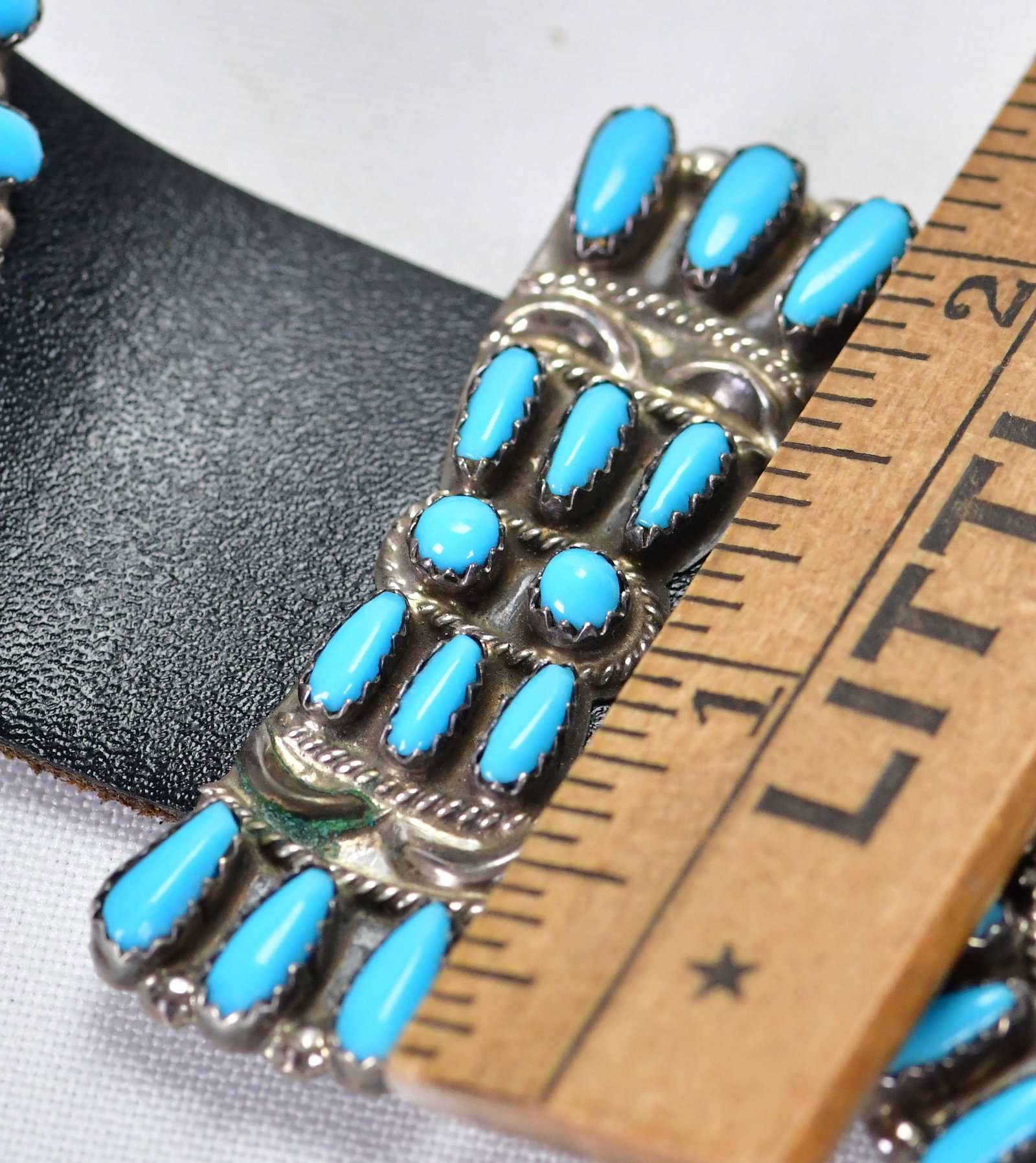 Native American, Zuni, Sterling Silver Cluster Concho Belt - 42" Long - 6