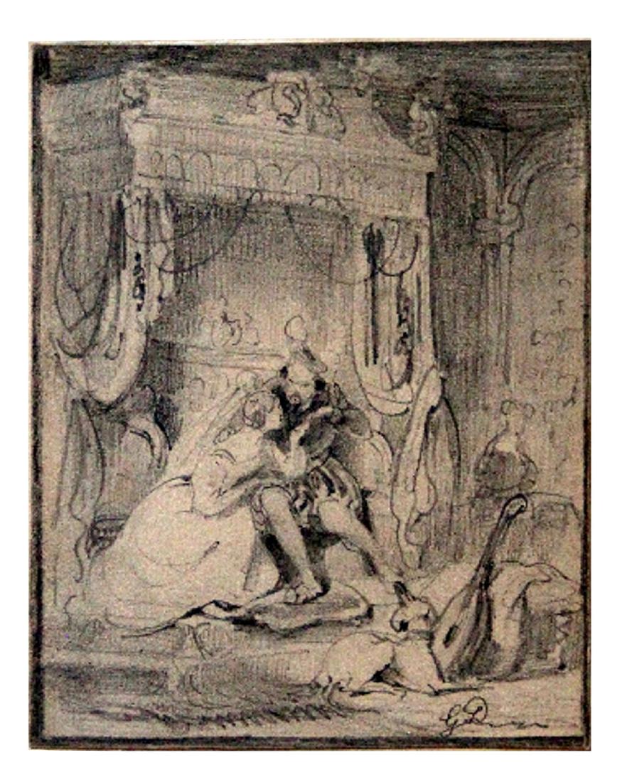 Gustave Dore: Pencil Study for Perrault Tale. 1863 (1 of 5)