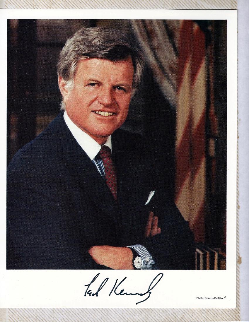 Edward Kennedy Signed Photo, c.1990 by Dennis DeSilva (1 of 1)