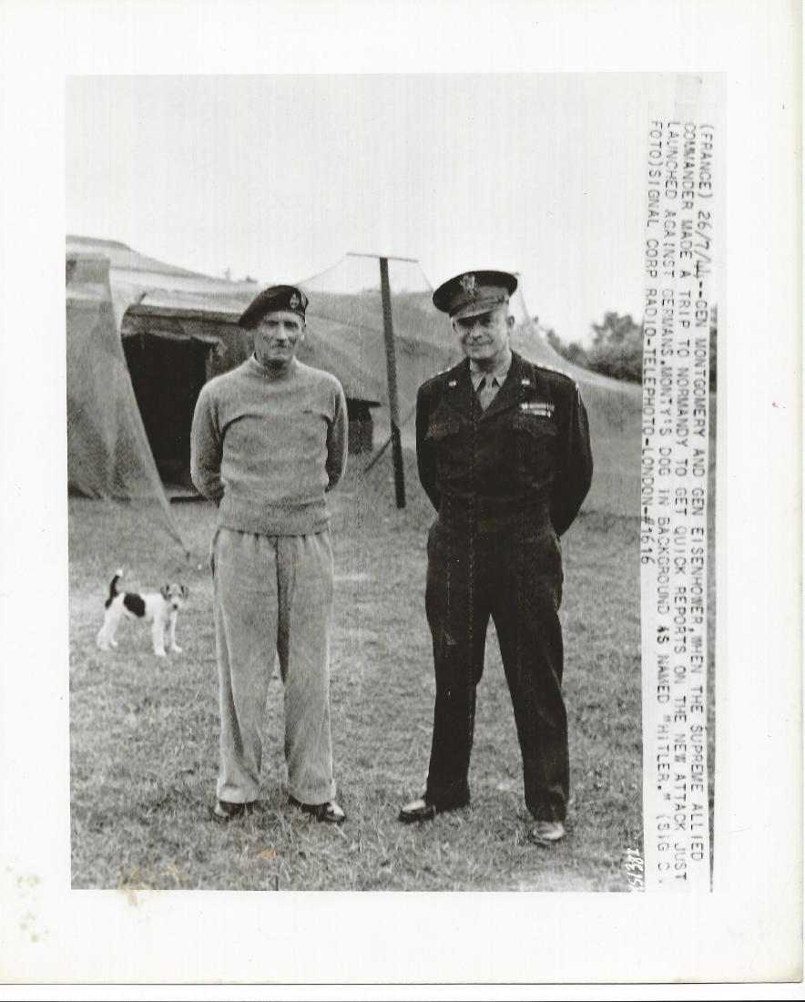 Gen Montgomery & Eisenhower. Normandy 7.26.1944: Radio Telephoto 07/26/1944. Gen. Montgomery And Eisenhower, When The Supreme Allied Commander Made A Trip To Normandy To Get Quick Reports On The New Attack Just Launched Against Germans. Montyâ€�