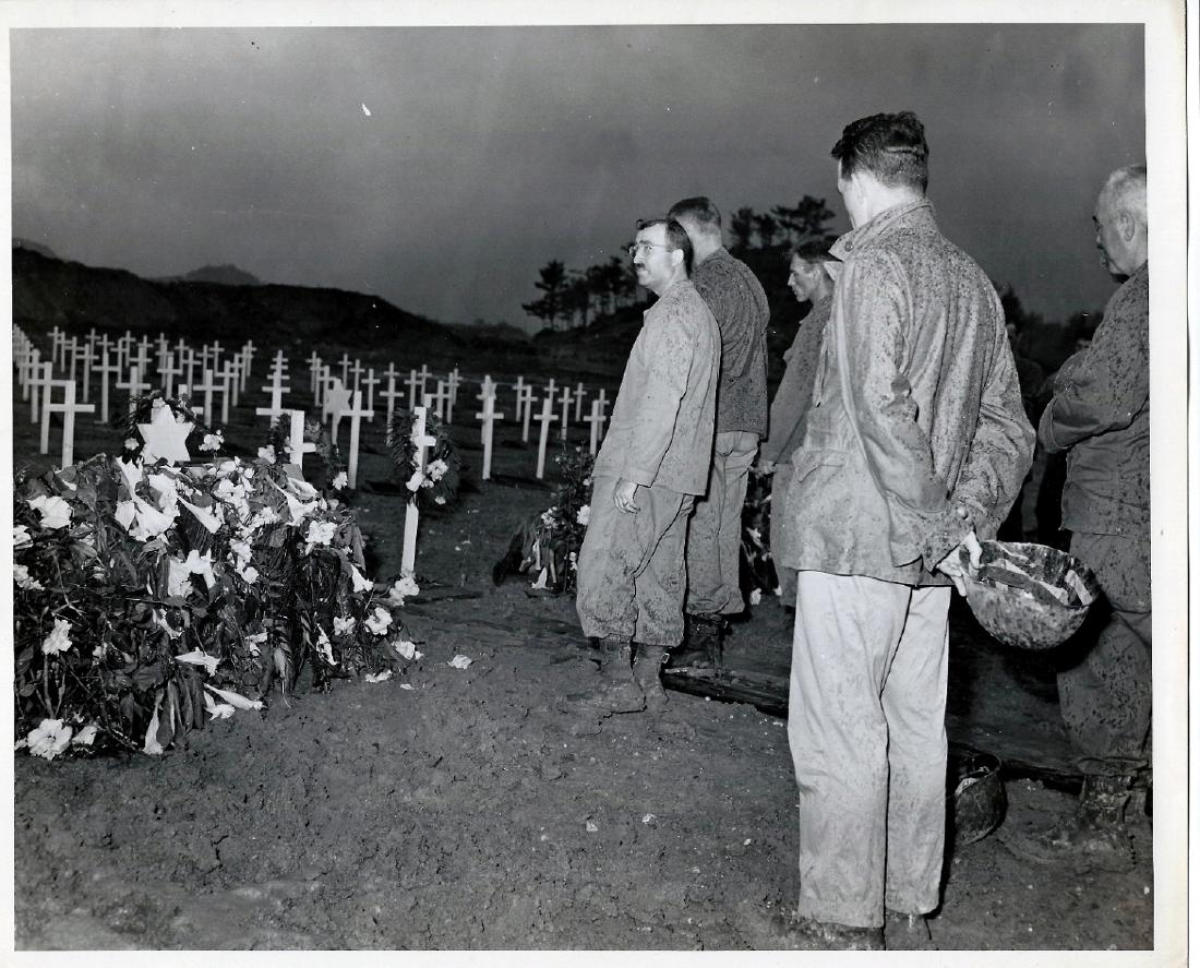 Winter 1945, U.S. G.I.s Funeral in France (1 of 3)