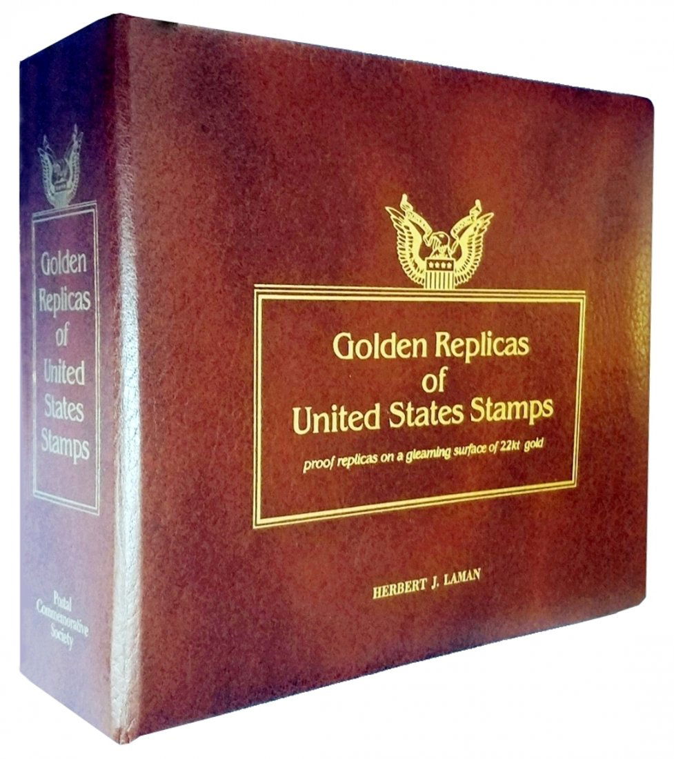 Forty 22kt Gold Proof Replicas of US Stamps, 19801981