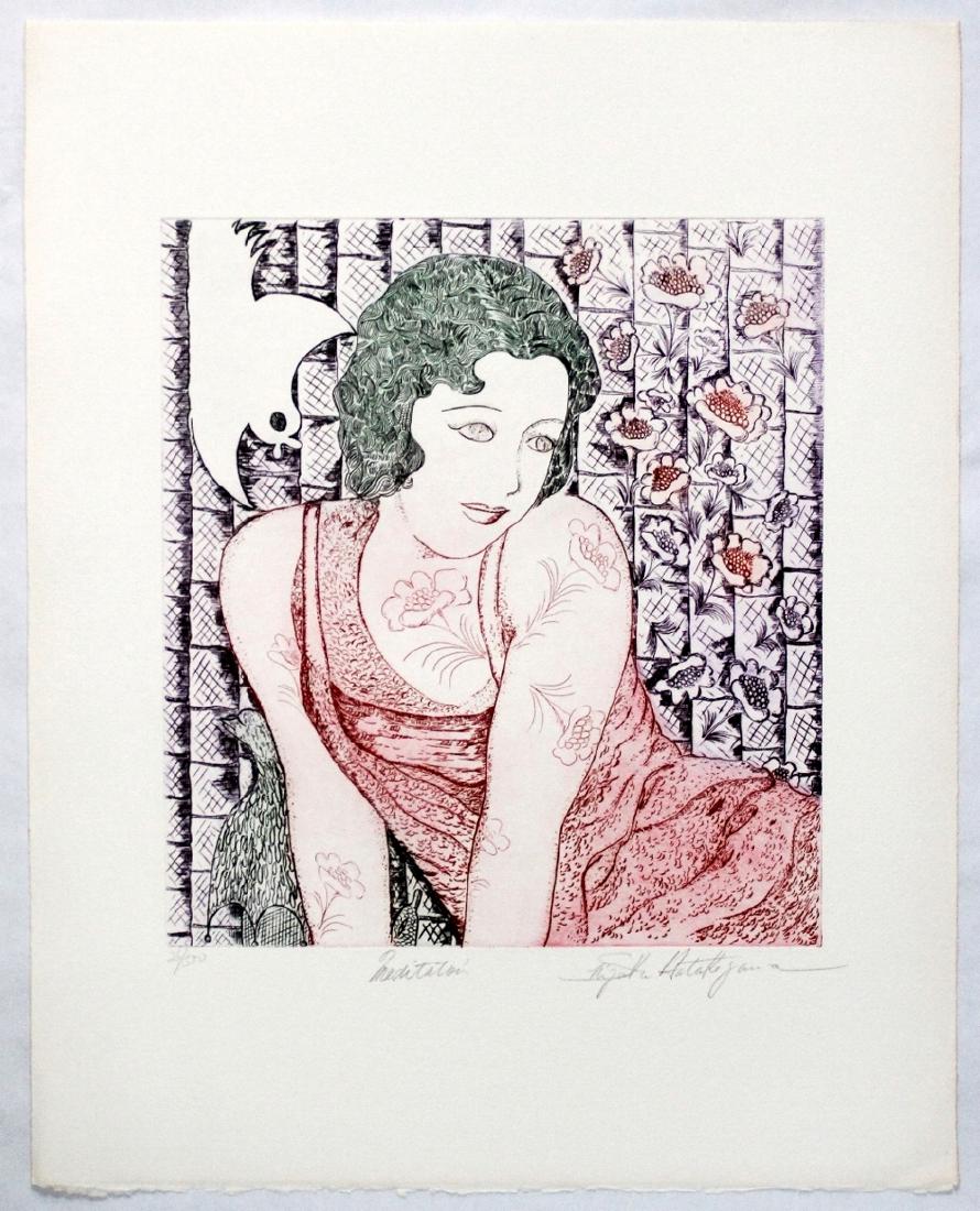 Shizuko Hatakeyama: Meditation. Etching Intaglio. 1960s (1 of 2)