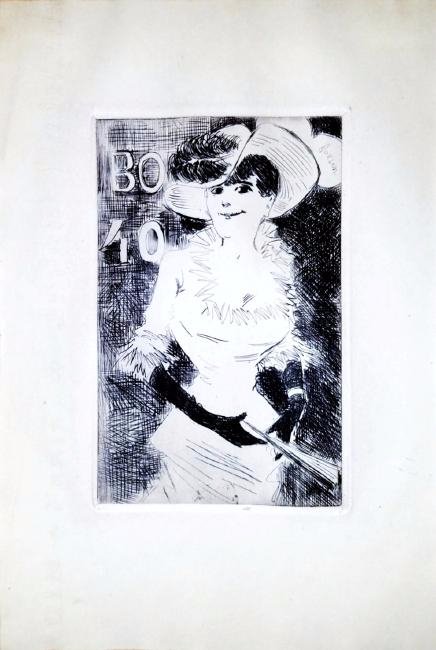 Jean Louis Forain: L Ambulante. Etching, 1880 (1 of 7)