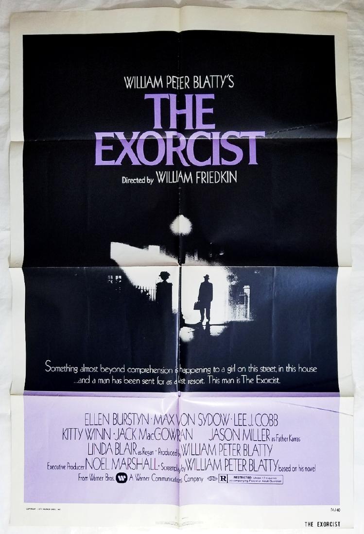 The Exorcist: 1973 Original Horror Movie Poster: The Exorcist: the original theatrical 1-sheet 1973 movie poster for the 1980 horror, directed by William Friedkin. Released by Warner Bros. Not a Reprint. NSS Number of 74/40 in the lower right. U.S. 