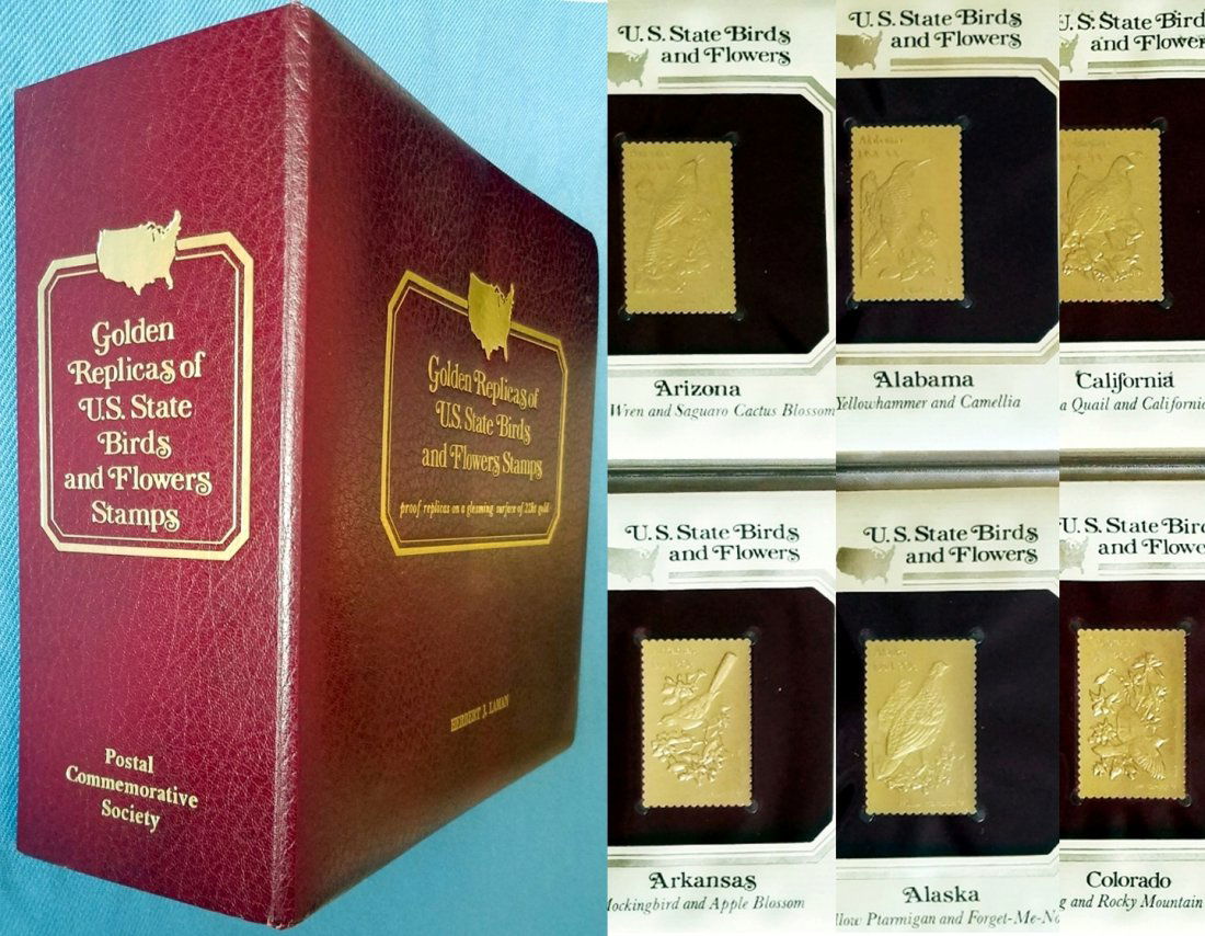 Gold 22kt Proofs of US Stamps Issue April 14, 1982 (1 of 10)