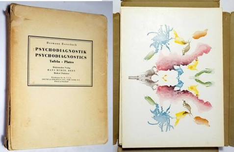 Hermann Rorschach Psychodiagnostic Plates. c.1920s: Hermann Rorschach (1884-1922): Psychodiagnostics Plates, Psychodiagnostik Tafeln Publisher: Medizinischer Verlag Hans Huber, Bern Medical Publisher. Stated Distributors for the U.S.A. Grune & Stratton